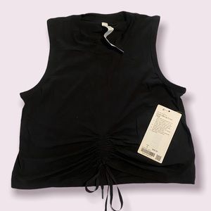 NWT lululemon Cinch Me Up Front tank black size 6